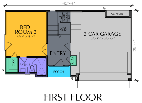 3 1/2 Story Home Plan E7049 B1.1