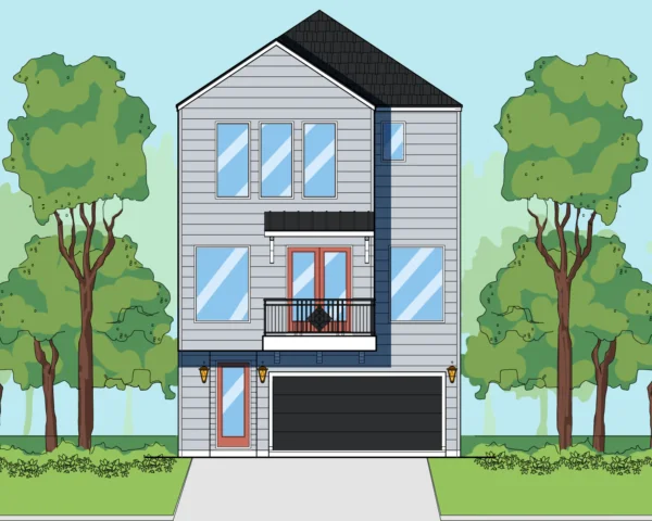 Three Story Home Plan E7077 A1.1