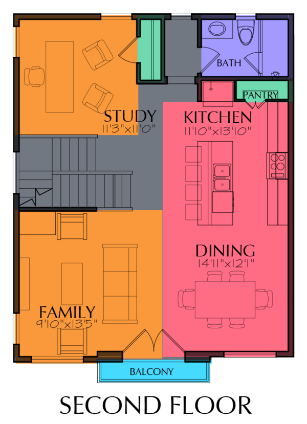 Three Story Home Plan E7077 A1.1