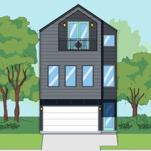 Three Story Home Plan E7077 B1.1