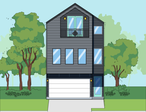 Three Story Home Plan E7077 B1.1