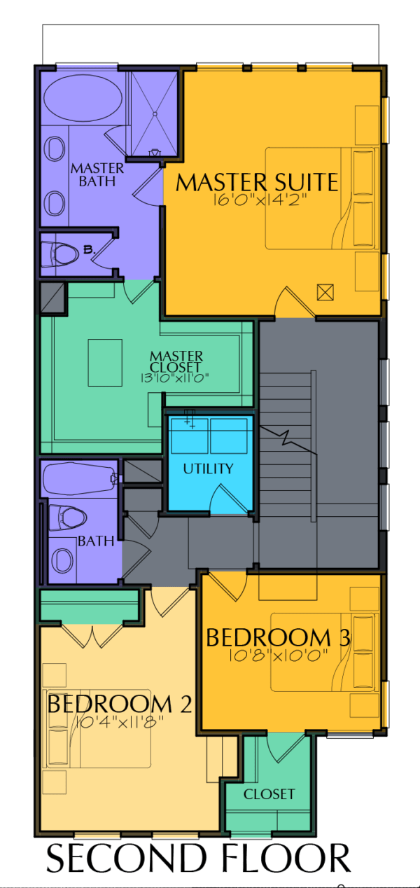 Three Story Home Plan E7077 B1.1