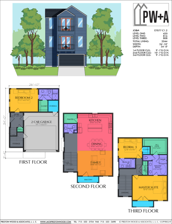 Three Story Home Plan E7077 C1.2