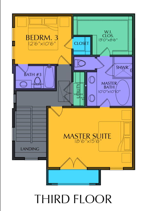 Three Story Home Plan E7077 C1.2