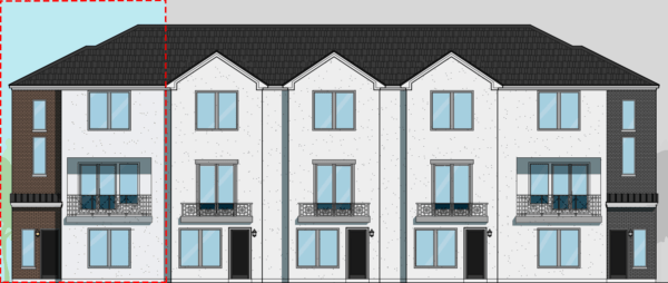 Three Story Townhouse Plan E7078 A1.1