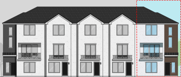 Three Story Townhouse Plan E7078 A1.1