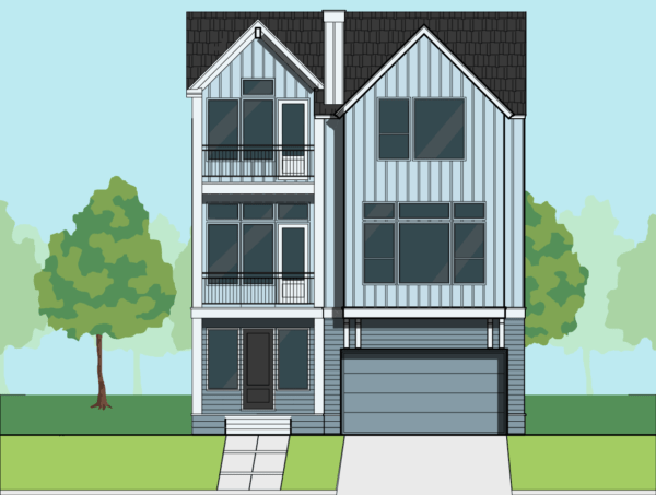 Three Story Townhome Plan E7080 B1.1