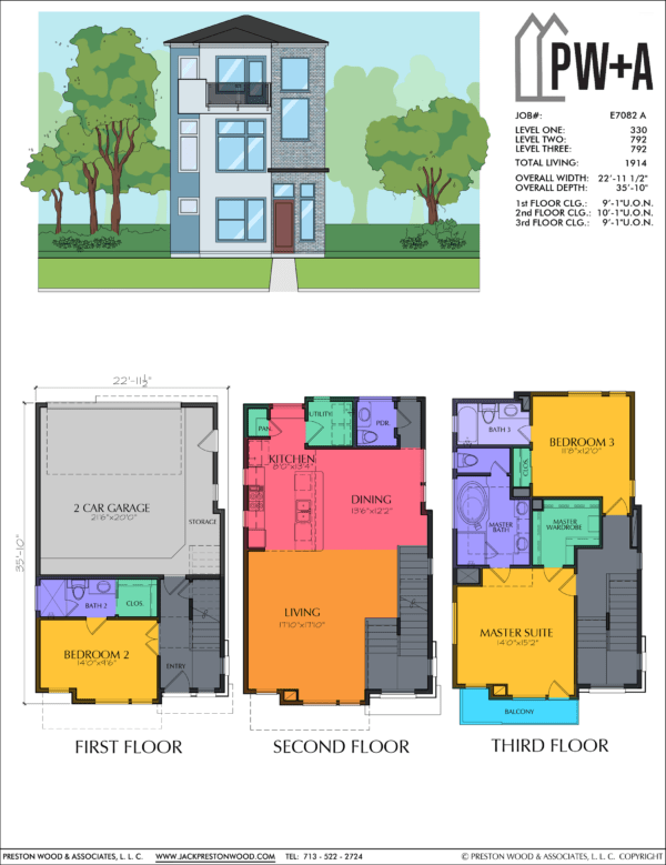 Three Story Home Plan E7082