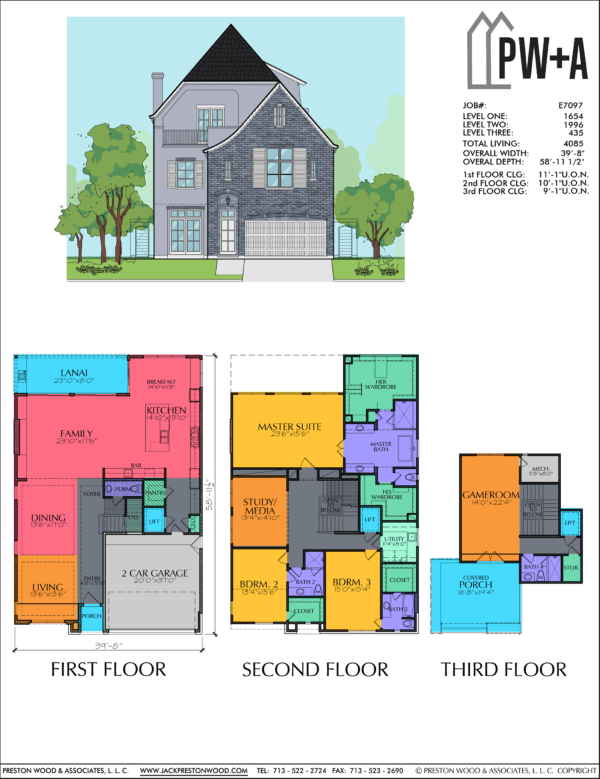 2 1/2 Story Home Plan E7097