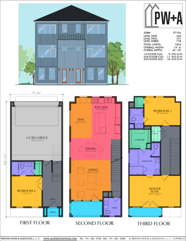 Three Story Home Plan E7104
