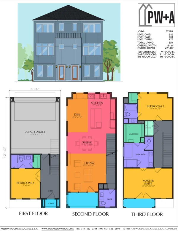 Three Story Home Plan E7104