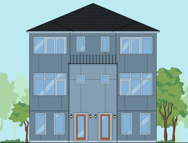 Three Story Home Plan E7104