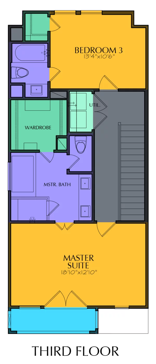 Three Story Home Plan E7104