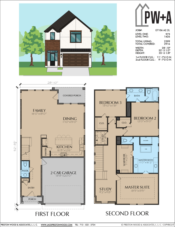 Two Story Home Plan E7106 A