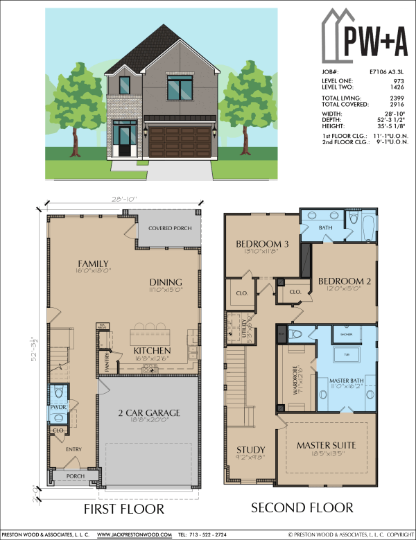 Two Story Home Plan E7106 A