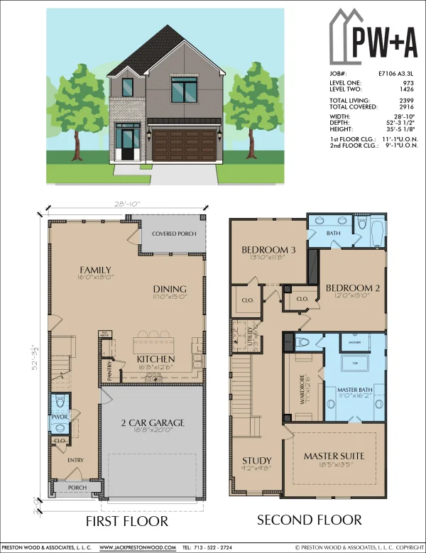 Two Story Home Plan E7106 A