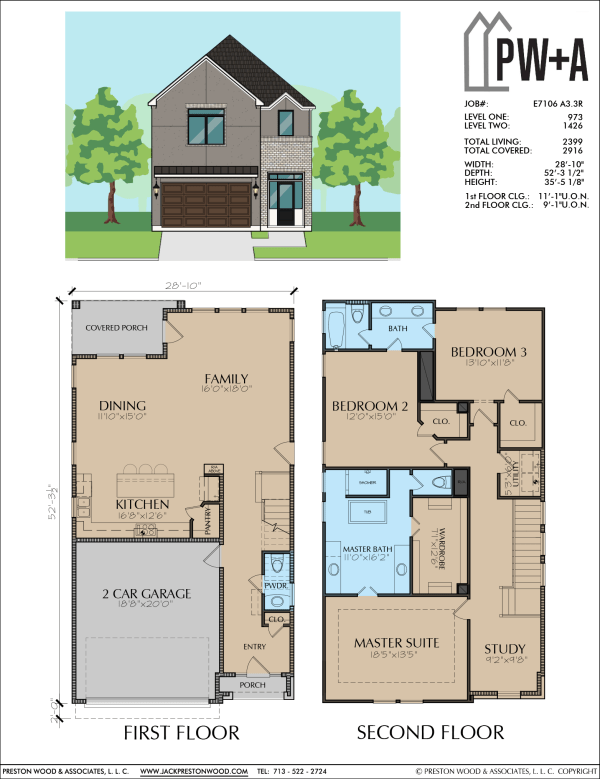 Two Story Home Plan E7106 A