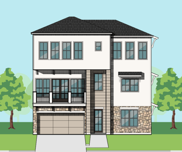 Three Story Home Plan E7114 A1.1