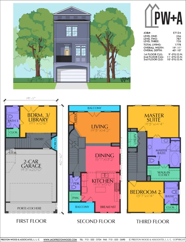 Three Story Home Plan E7124