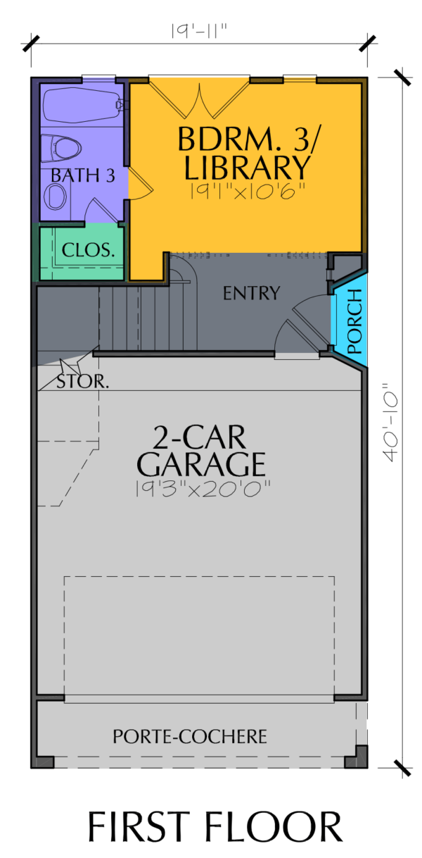 Three Story Home Plan E7124