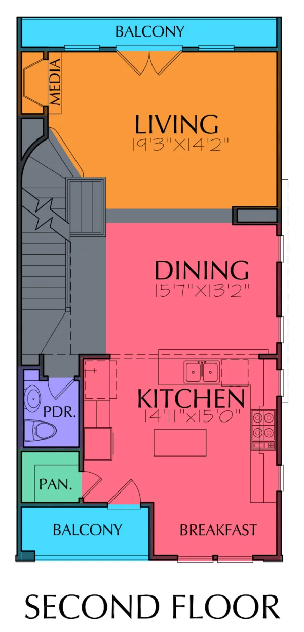 Three Story Home Plan E7124
