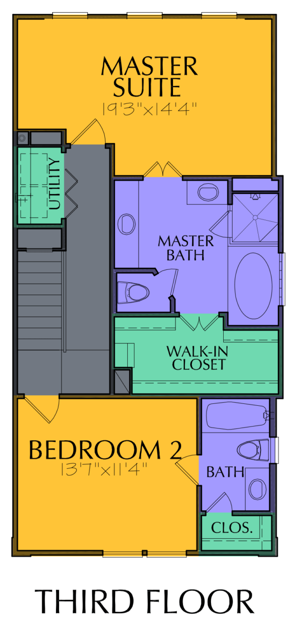 Three Story Home Plan E7124