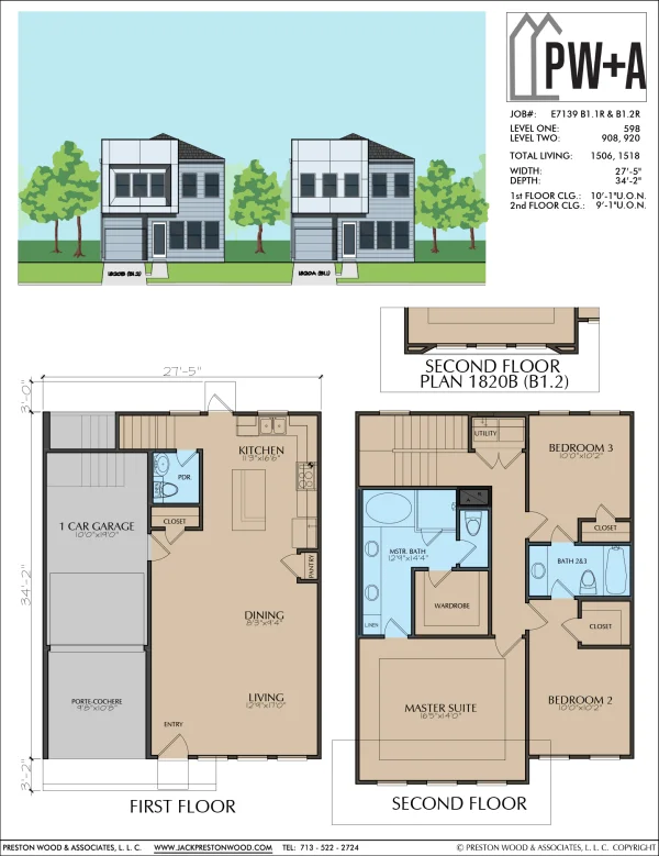 Two Story Home Plan E7139 B1.1