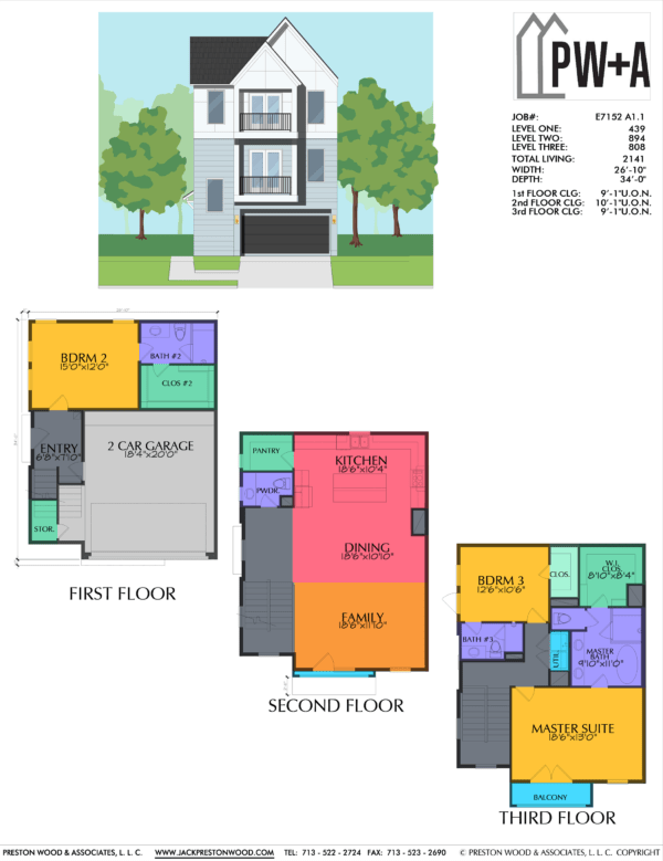 Three Story Home Plan E7152 A1.1