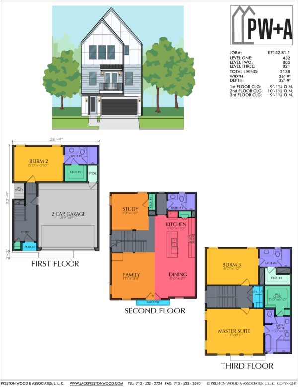 Three Story Home Plan E7152 B1.1
