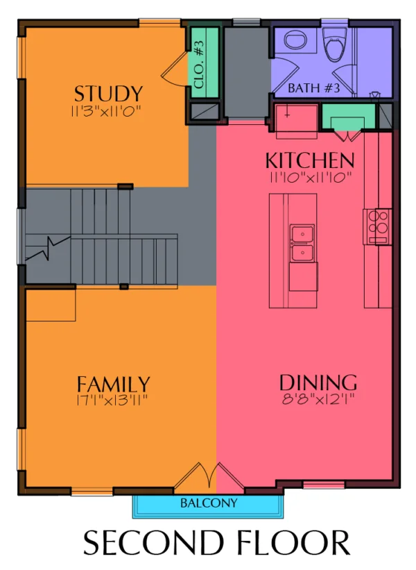 Three Story Home Plan E7152 B1.1