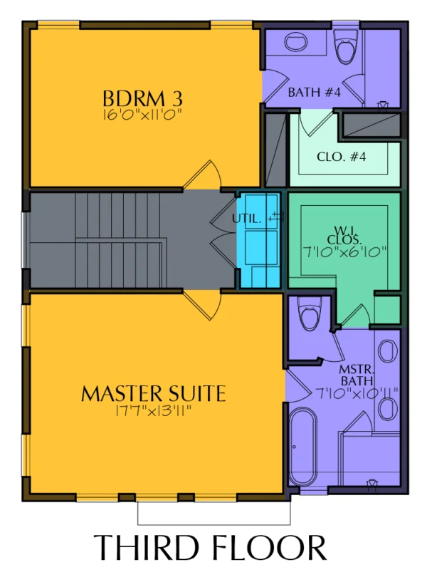Three Story Home Plan E7152 B1.1