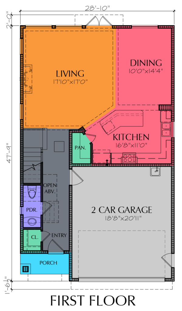 Three Story Home Plan E8041 A2.2L
