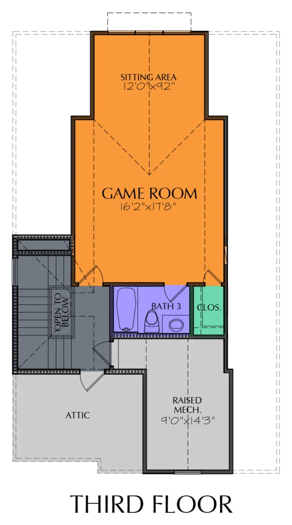 Three Story Home Plan E8041 A2.2L