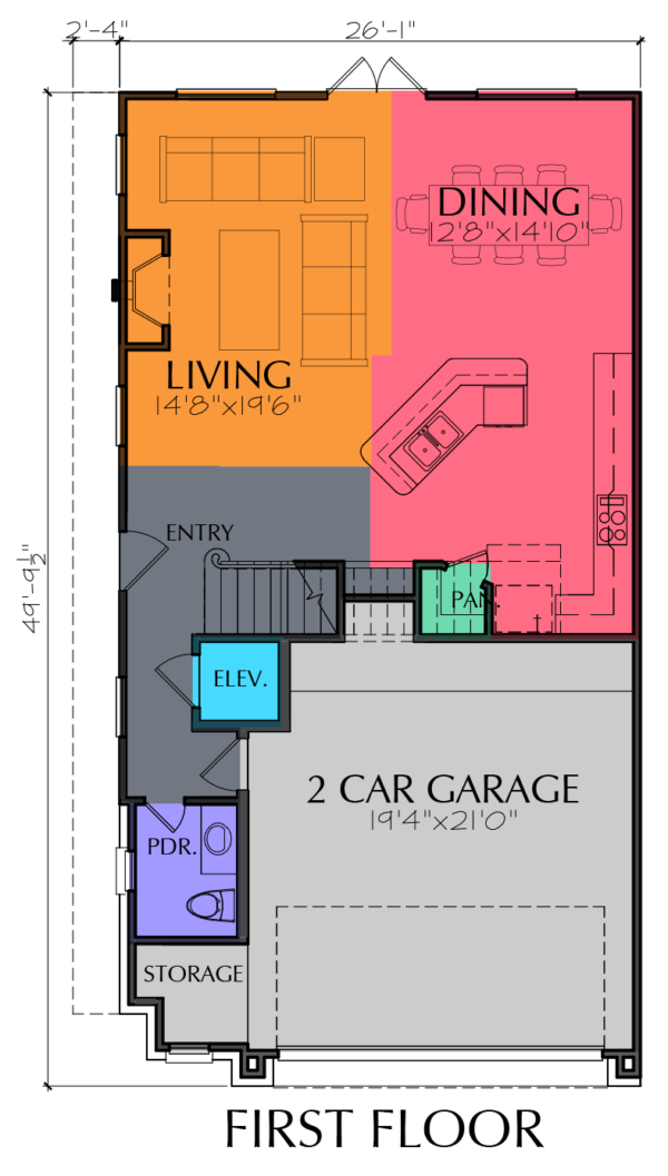Three Story Home Plan E8041 B1.1