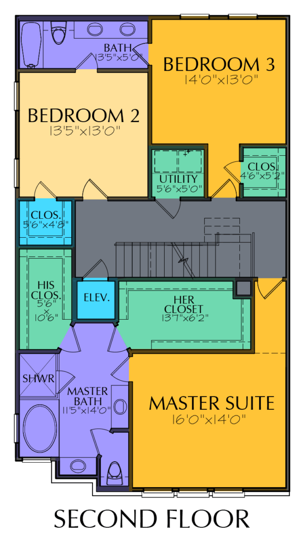 Three Story Home Plan E8041 B1.1