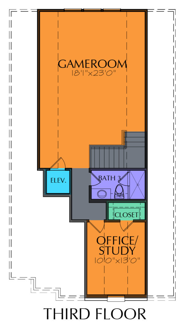 Three Story Home Plan E8041 B1.1