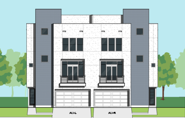 3 1/2 Story Duplex Home Plan E8068 A1.1