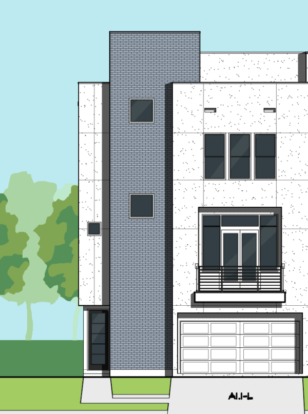 3 1/2 Story Duplex Home Plan E8068 A1.1