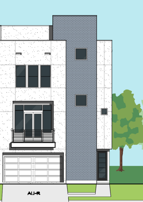 3 1/2 Story Duplex Home Plan E8068 A1.1