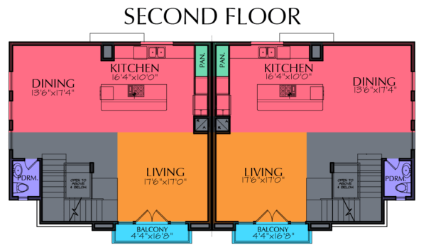 3 1/2 Story Duplex Home Plan E8068 A1.1