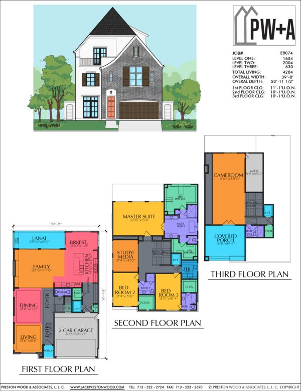 Three Story Home Plan E8074