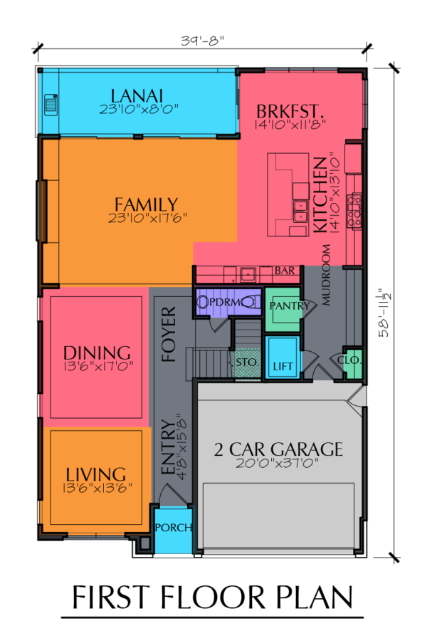 Three Story Home Plan E8074