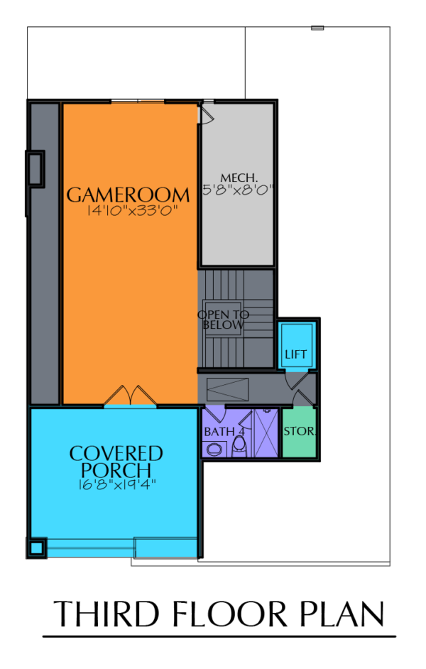 Three Story Home Plan E8074
