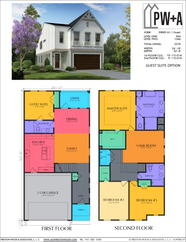 Two Story Home Plan E8082 A1.1