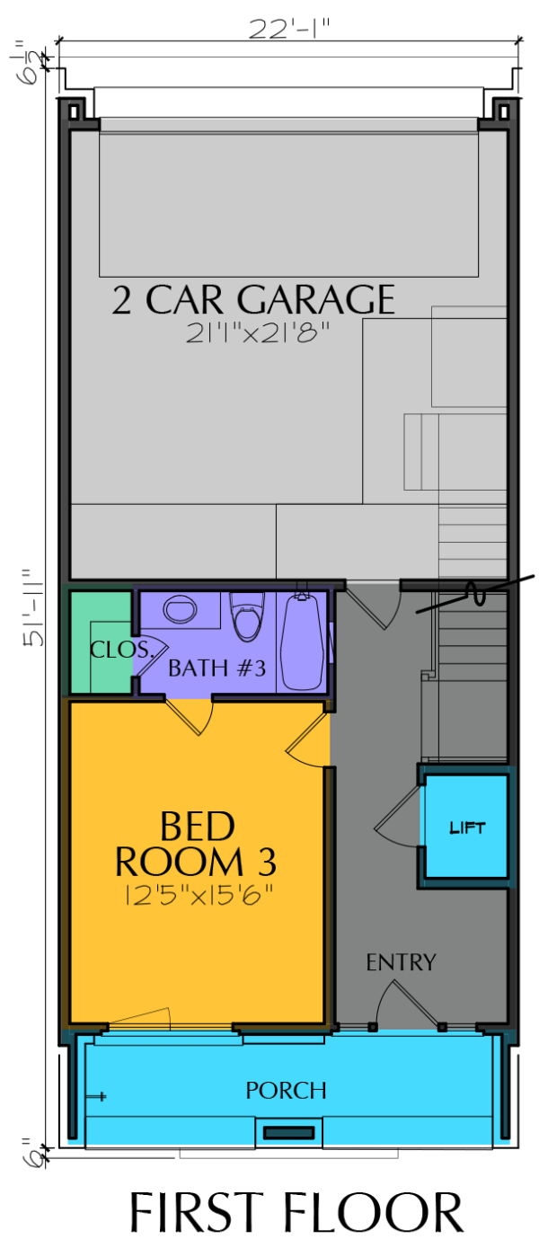 Four Story Townhouse Plan E8088 - Maloney/Mills