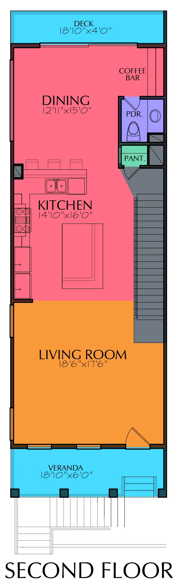 3 1/2 Story Home Plan E8106