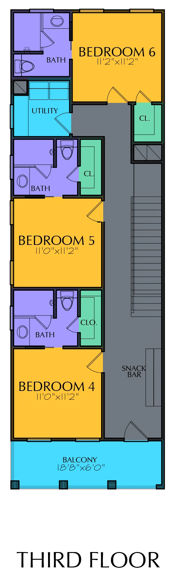 3 1/2 Story Home Plan E8106