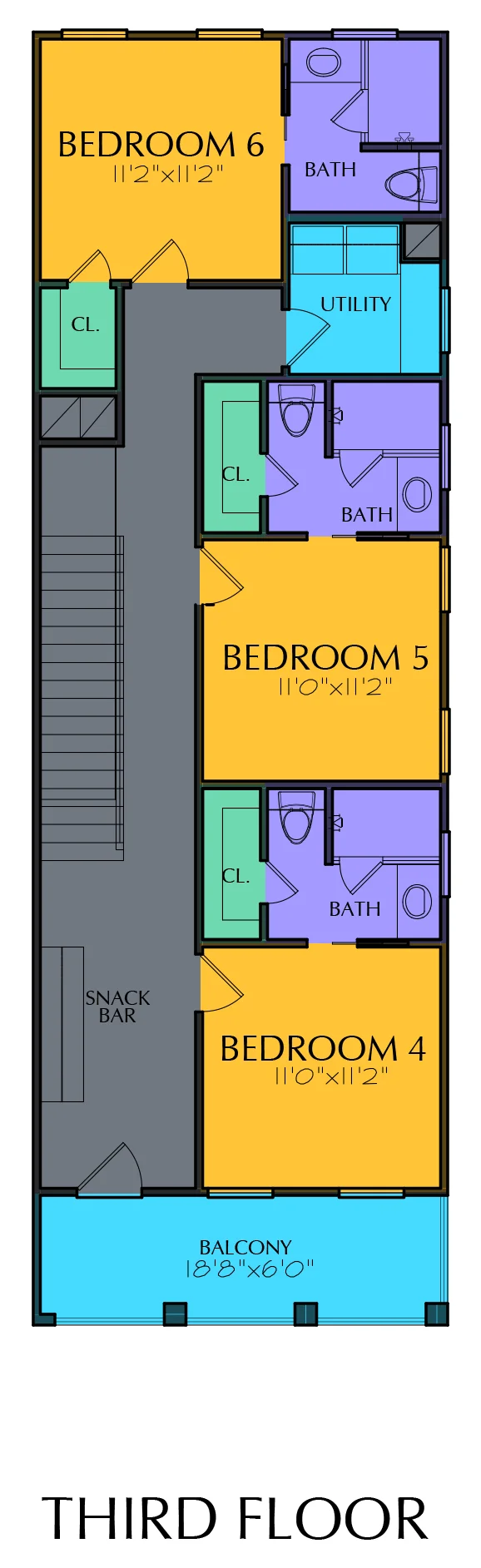 3 1/2 Story Home Plan E8106