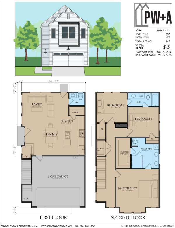 Two Story Home Plan E8107 A1.1