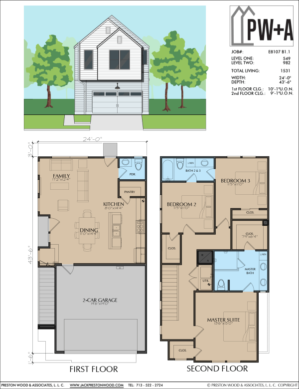 Two Story Home Plan E8107 B1.1